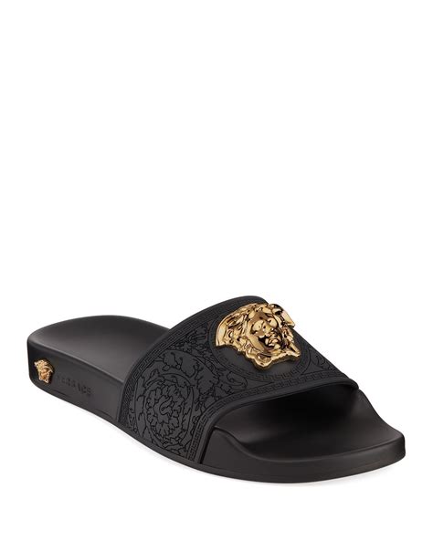 versace medusa pool slide sandals|versace medusa platform sandals.